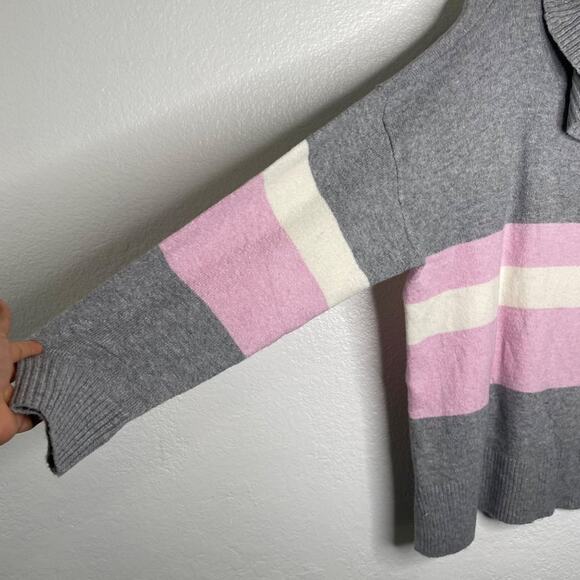 Marled Reunited Clothing Womens Sweater Size XL Cowl Neck Gray Striped Pullover - Picture 10 of 16